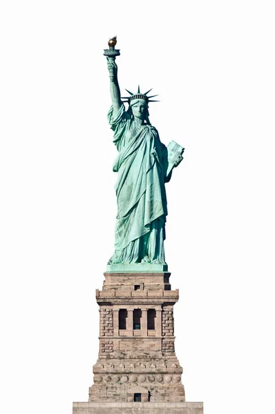 Statua Della Libertà Isolata New York Percorsi Ritaglio Inclusi — Foto Stock
