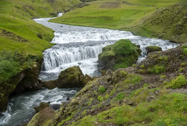 Водоспад Seljalandsfoss Південному Узбережжі Ісландії — стокове фото