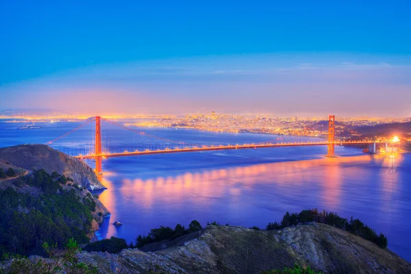 Піднятий Вигляд Моста Золоті Ворота Сутінках Сан Франциско Сан Франциско — стокове фото