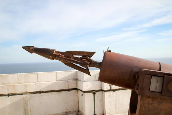 Close Whalers Rusty Harpoon Cannon — Stock Photo, Image