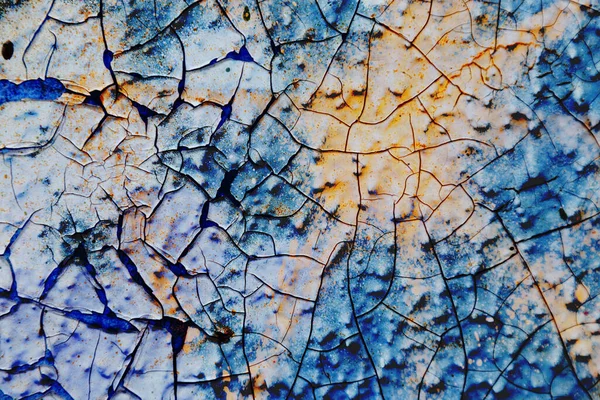 Oberflächentextur Mit Blauer Und Gelber Farbe Auf Einer Oberflächenstruktur Mit — Stockfoto