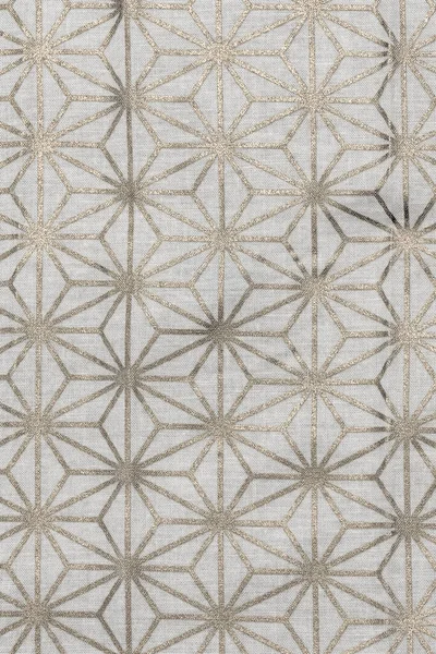 Geleneksel Japon Gümüş Beyaz Kenevir Yaprağı Desenli Sentetik Kumaş Tekstil — Stok fotoğraf