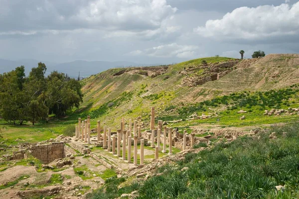 Ruínas Cidade Antiga Muro Sagrado Dos Incas Norte Israel — Fotografia de Stock