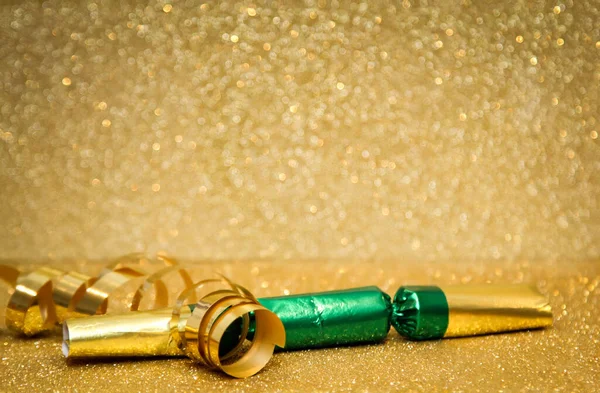 Feriado Decoração Ano Novo Com Brilho Dourado Doces — Fotografia de Stock