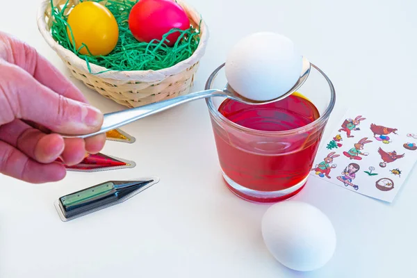 Teñido Decoración Huevos Pascua — Foto de Stock