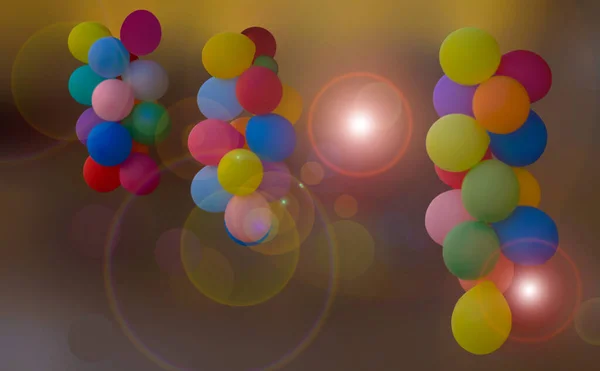 Three Rows Colourful Balloons Bring Cheerfulness Carnival Colours — Stock Photo, Image