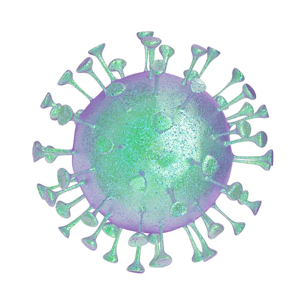 白地に隔離されたコロナウイルスの3Dイラスト — ストック写真