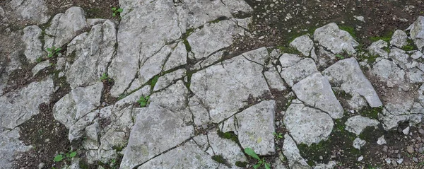 Textura Parede Pedra Com Rachaduras Arranhões Que Podem Ser Usados — Fotografia de Stock