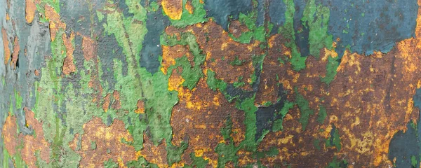 Широкая Зеленая Коричневая Ржавая Стальная Текстура — стоковое фото
