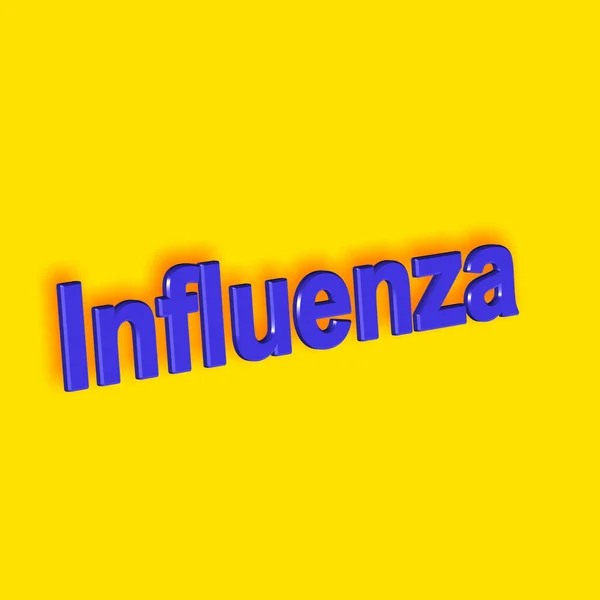 Influensa Word Eller Text Som Illustration Rendering — Stockfoto
