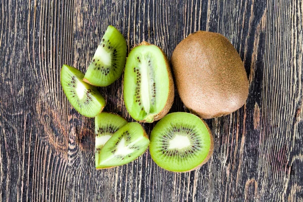 Fresh Raw Kiwi Fruit Sliced Pieces Cooking Exotic Fruits Green — Stock Photo, Image