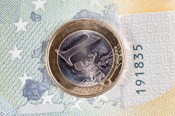 Primer Plano Una Pila Monedas Euro — Foto de Stock