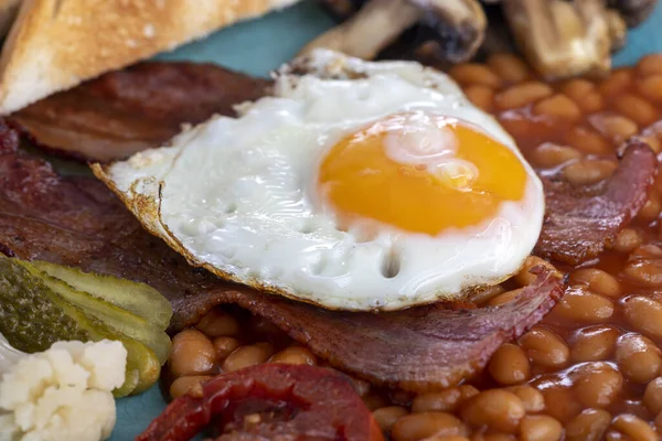 Pełne Angielskie Śniadanie Talerzu — Zdjęcie stockowe