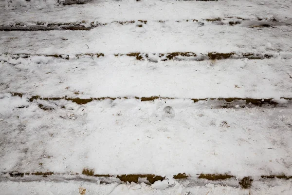 Старі Сходи Дорозі Вкриті Снігом Після Снігопадів Зимова Морозна Погода — стокове фото