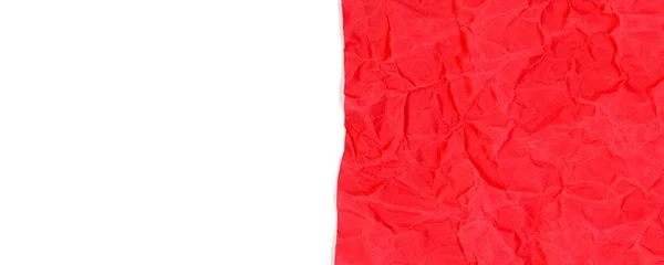 Широкая Красная Складчатая Бумага Текстура Полезно Качестве Рождественского Фона Белым — стоковое фото
