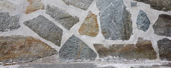 Ancho Opus Incertum Irregular Acabado Pared Piedra Suelo Pavimento Piedra —  Fotos de Stock