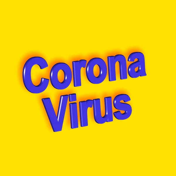 Virus Corona Parola Testo Come Illustrazione Rendering — Foto Stock