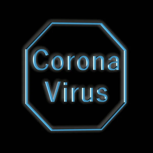 Vírus Corona Palavra Texto Como Ilustração Renderização — Fotografia de Stock