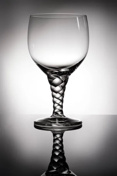 Empty Glass Reflection Black Background — Stock Photo, Image