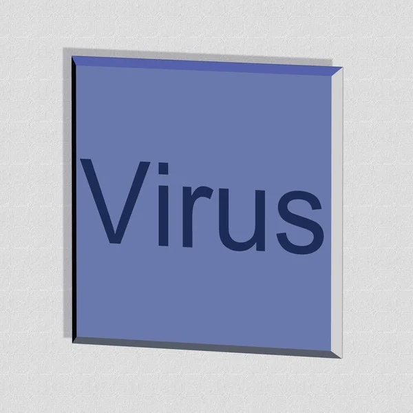 Virus Word Eller Text Som Illustration Rendering — Stockfoto