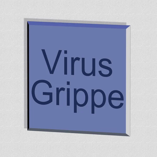 Virusgrippe Wort Oder Text Als Illustration Rendering — Stockfoto