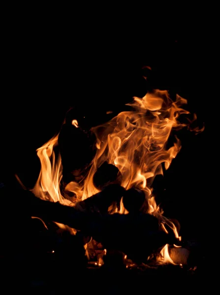 Fire Flames Black Background — Stock Photo, Image