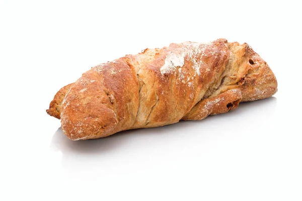 Verse Croissant Geïsoleerd Witte Achtergrond — Stockfoto