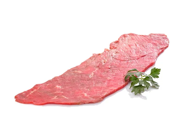 Carne Crua Porco Isolada Sobre Fundo Branco — Fotografia de Stock