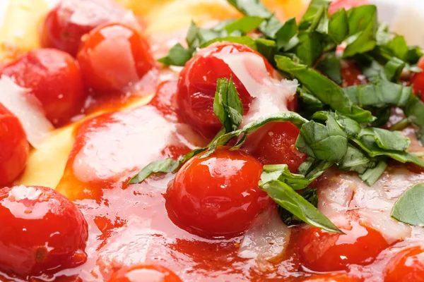 Pizza Sýrem Rajčaty Mozzarella — Stock fotografie