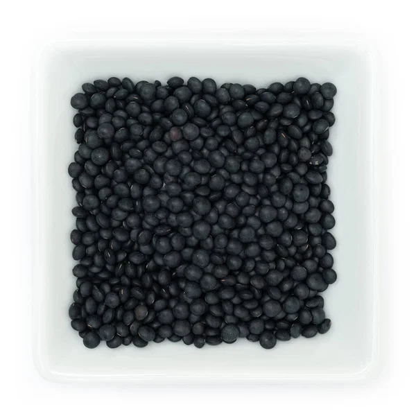 Black Beans Bowl Isolated White Background — Stock Photo, Image