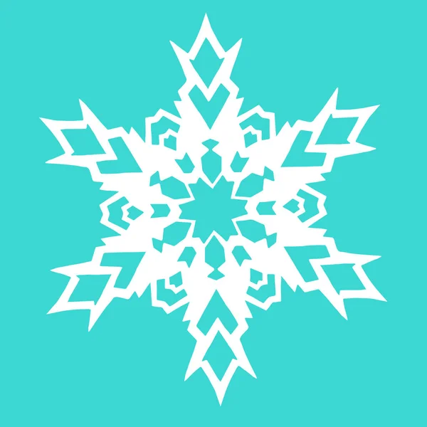 Weihnachtspapier Schneeflocke Auf Blauem Hintergrund Vektorillustration — Stockfoto