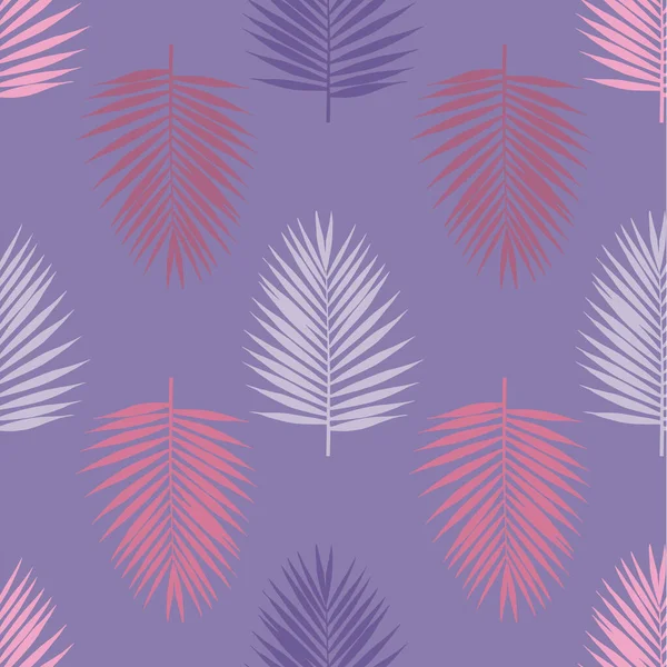 Ultraviolette Tropische Palmenblätter Mit Nahtlosem Muster Vektorillustration — Stockfoto