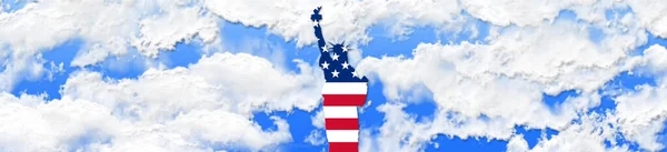 Estados Unidos América Julio Día Independencia Concepto Estatua Libertad Ilustración —  Fotos de Stock