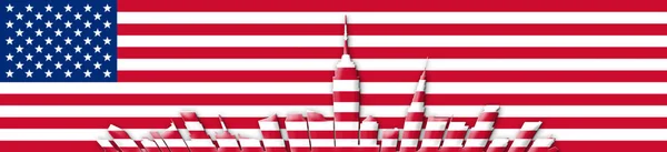 Förenta Staterna Juli Självständighetsdagen Koncept New York City Skyline Mot — Stockfoto