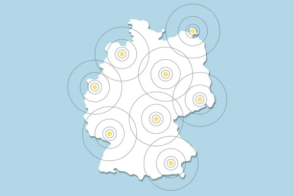 Отслеживание Политической Темы Мобильного Телефона Германии Иллюстрация Картой Германии Мобильных — стоковое фото