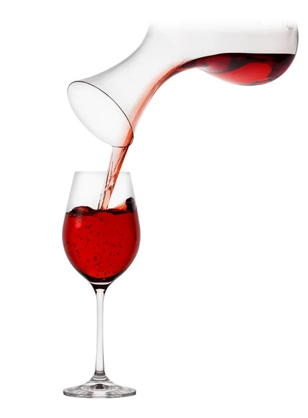 Rotwein Einem Glas Auf Weißem Hintergrund — Stockfoto