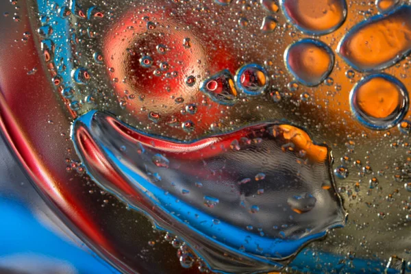 Abstrakcyjne Tło Farbami Olejnymi Bańkami — Zdjęcie stockowe