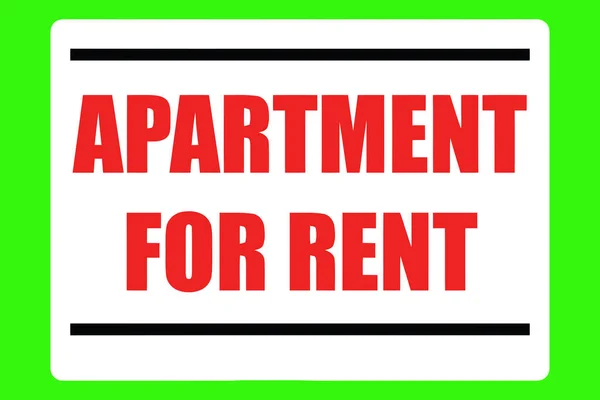 Apartment Rent Sign Green Background Illustration Text — Stock Photo, Image