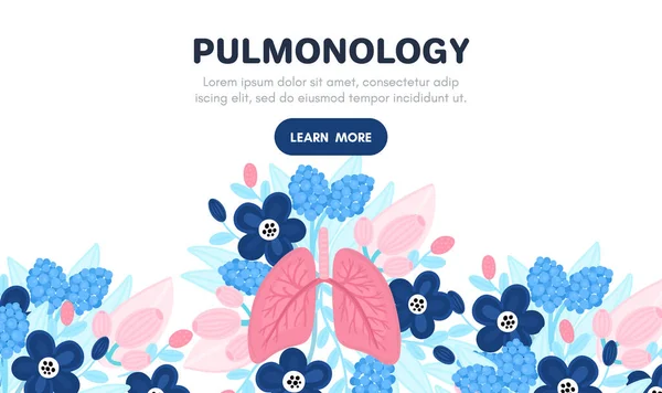 Διάνυσμα Υγιών Πνευμόνων Στα Λουλούδια Ιστορικό Για Ετικέτα Διαφήμιση Πνευμονικής — Φωτογραφία Αρχείου