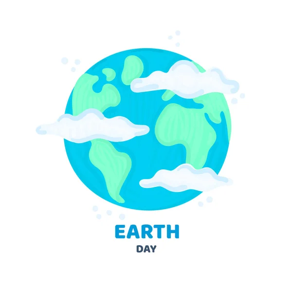 Dia Terra Planeta Nas Nuvens Férias Design Para Cartaz Adesivo — Fotografia de Stock