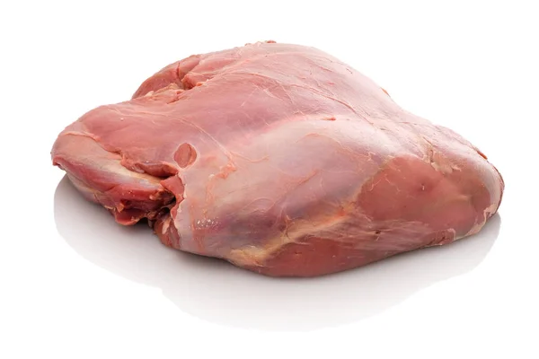 Carne Veado Ovina Crua Haunch Branco Fawn Isolado — Fotografia de Stock