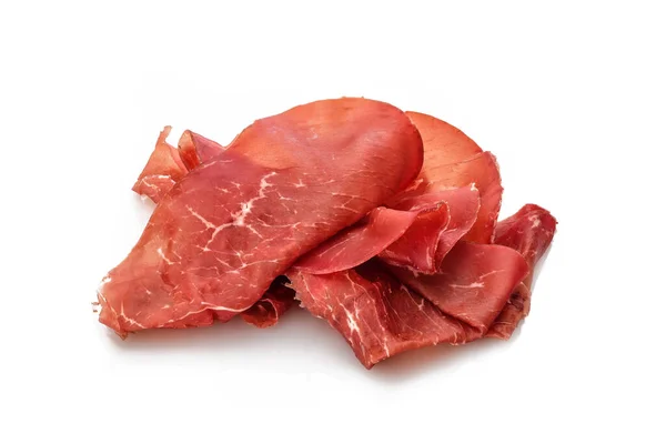 Breasola Prosciutto Manzo Essiccato All Aria Bianco Italiano Isolato — Foto Stock