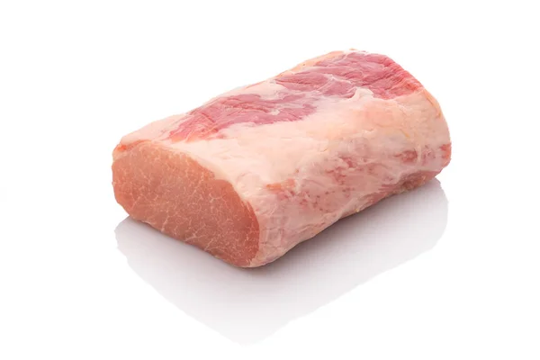 Carne Maiale Cruda Isolata Fondo Bianco — Foto Stock