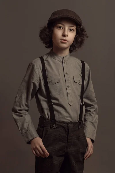 Портрет Молодого Хлопчика Капелюсі Джинсах — стокове фото