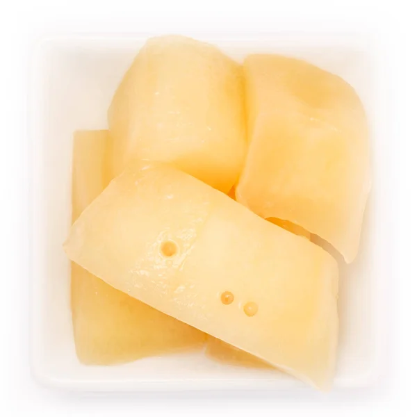 Sliced Fresh Raw Peeled Pieces Yellow White Slices Piece Lemon — Stock Photo, Image