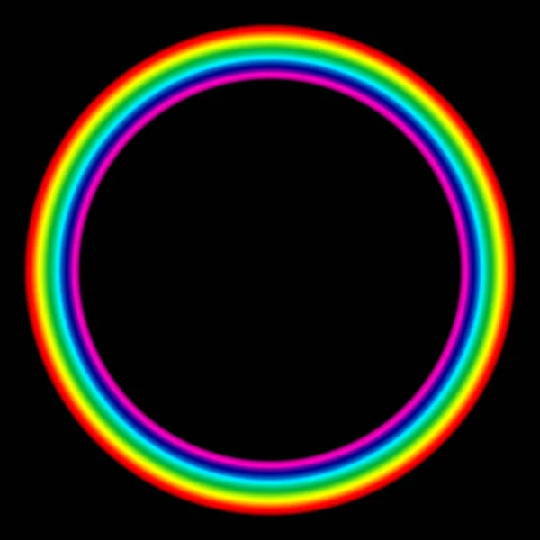 Arco Iris Colorido Forma Círculo Sobre Fondo Negro — Foto de Stock