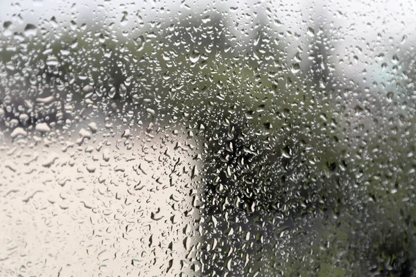 Σταγόνες Βροχής Στο Γυαλί Κοντά — Φωτογραφία Αρχείου