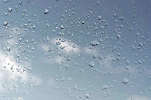 Abstrakter Hintergrund Wassertropfen Auf Ein Fensterglas Regentag — Stockfoto