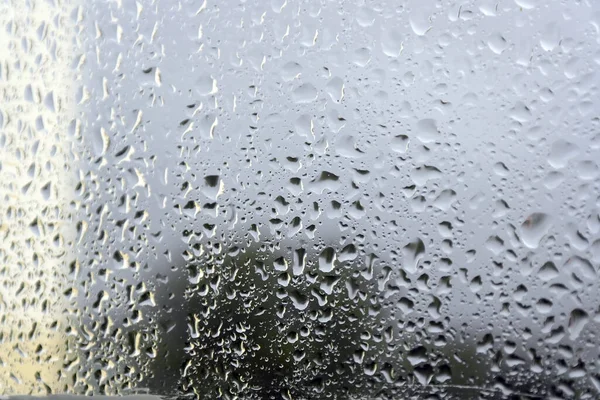 Krople Deszczu Szkło Zbliżenie — Zdjęcie stockowe
