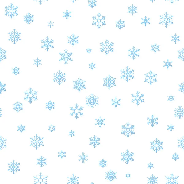 Veselé Vánoce Dekorace Efekt Pozadí Modrá Sněhová Vločka Bezešvé Vzor — Stock fotografie
